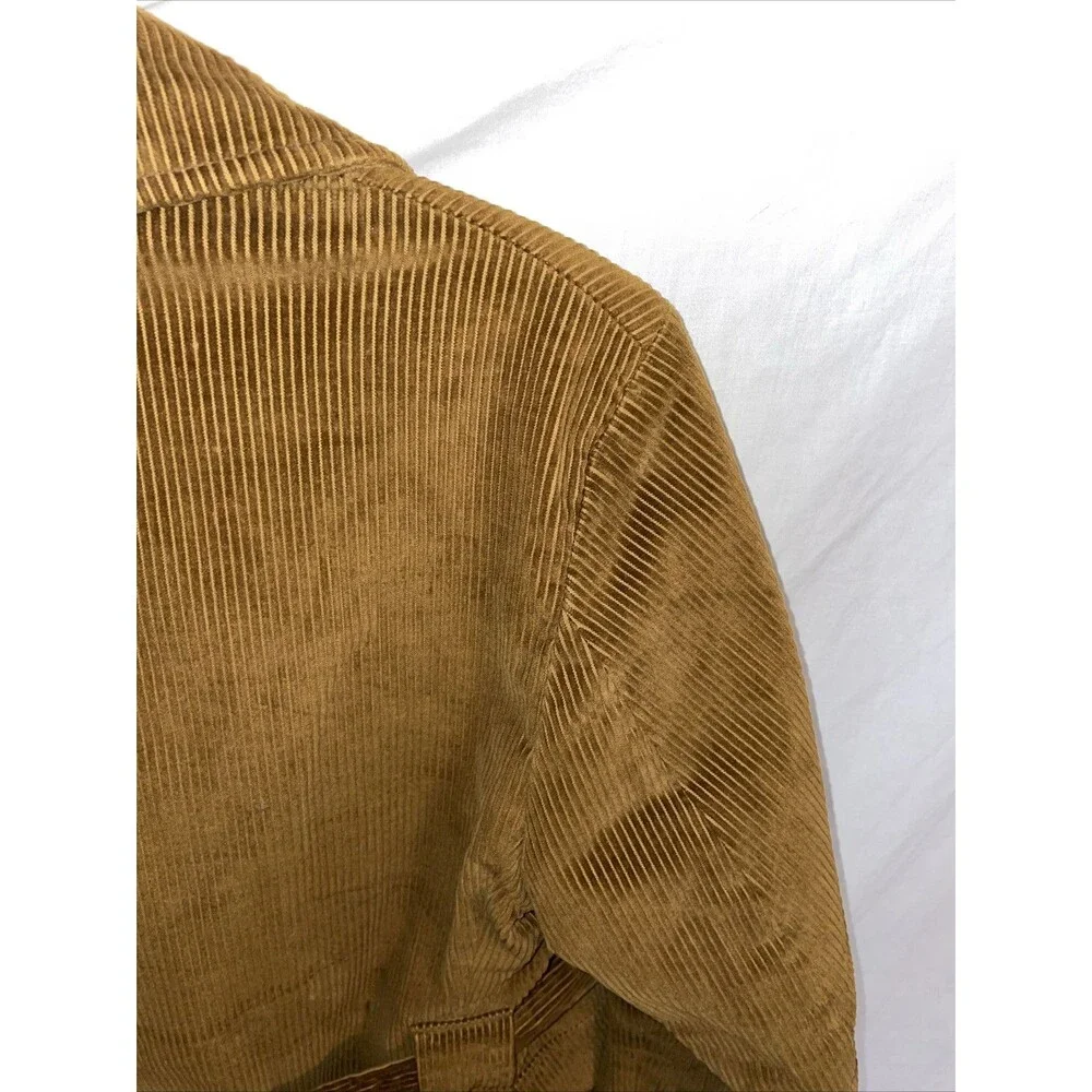 Weathercaster Men’s Corduroy Coat Size Medium Brown Fleece Lined Belted Outdoors - Picture 10 of 12